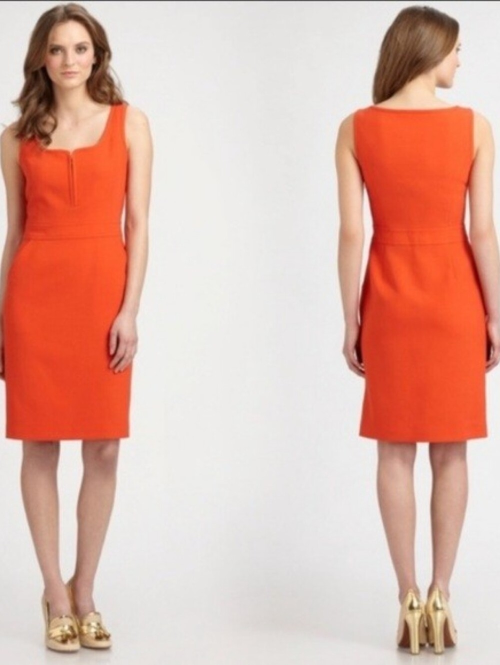 New Tory Burch Zachary Sleeveless Orange Dress 10